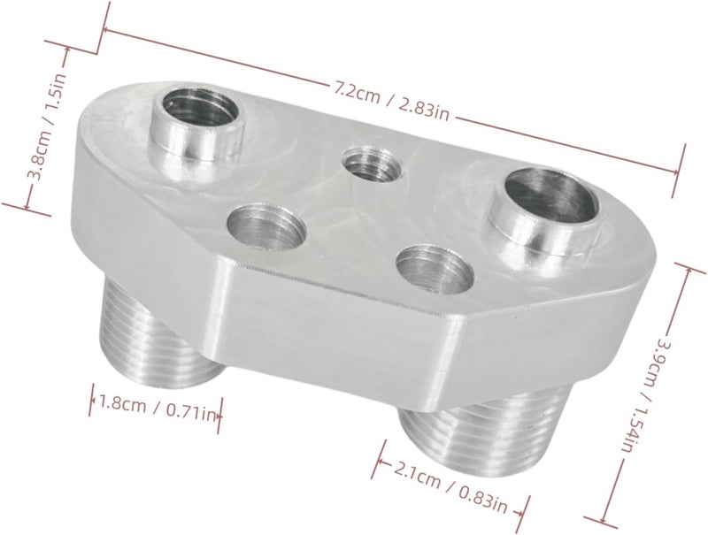 MOJTBE SD7B10 7176 Sanden AC Compressor Adapter Fitting 6061-T6 Aluminum Alloy Polished Finish Silver Tone, A/C Quick Connector Fittings - Image 2